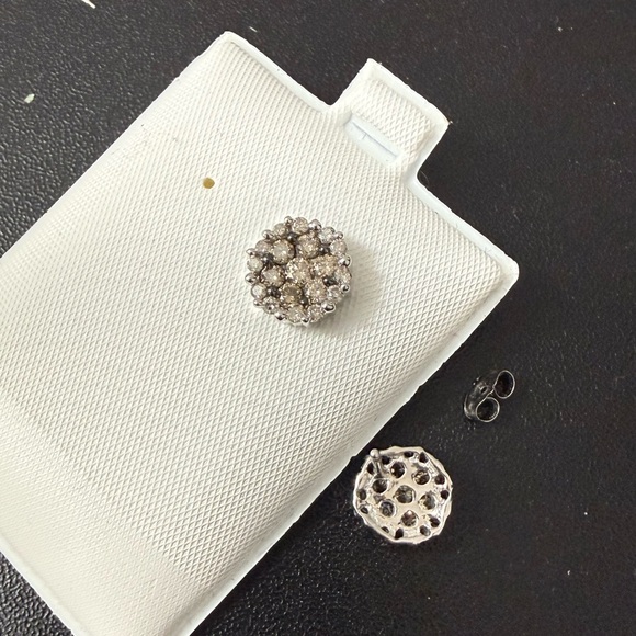 1 Cttw Watch Video / 10K Gold Cognac / Chocolate Diamond Cluster Earrings - Picture 12 of 12